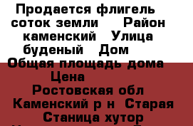 .Продается флигель .9 соток земли . › Район ­ каменский › Улица ­ буденый › Дом ­ 34 › Общая площадь дома ­ 45 › Цена ­ 1 200 000 - Ростовская обл., Каменский р-н, Старая Станица хутор Недвижимость » Дома, коттеджи, дачи продажа   